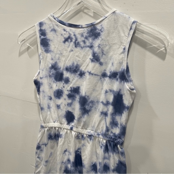 Gap Kids Tie Dye Sleeveless Dress Drawstring Waist Size XL Blue White - Picture 8 of 9